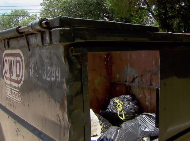 dumpster near where baby was found in Dallas 
