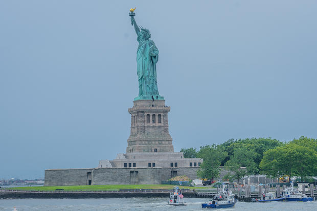 Liberty Island was evacuated because of a person climbing 