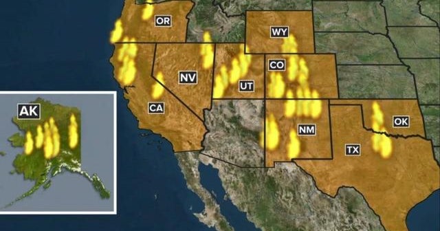 Heat wave to hit West as wildfires burn thousands of acres - CBS News