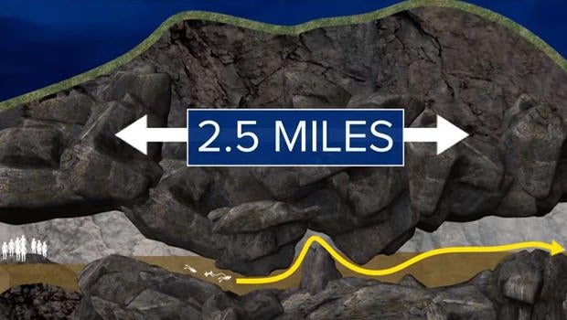 This graphic illustrates the escape route that rescuers are taking to free 12 boys and their soccer coach from a flooded cave in Thailand. 