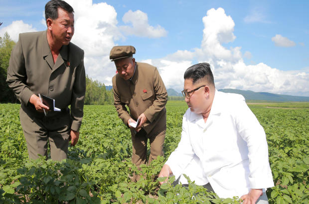 North Korea leader Kim Jong Un inspects the Junghung farm in Samjiyon county in this undated photo released by North Korea's Korean Central News Agency (KCNA) on July 10, 2018. 