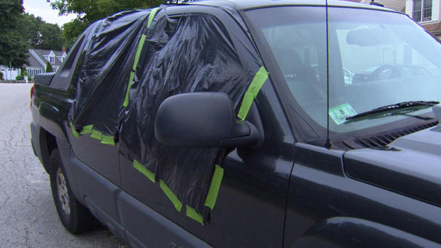 Whitman vandalism spree damaged-car 