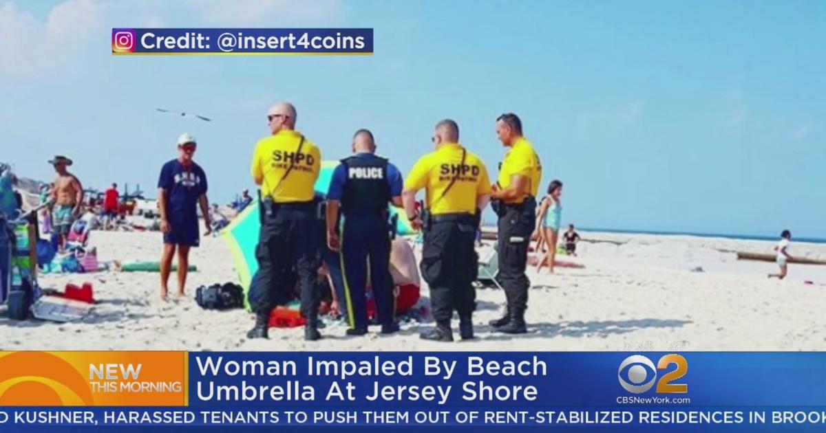 Woman Impaled By Beach Umbrella On Jersey Shore Cbs New York
