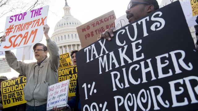 Protesters against GOP tax cut bill 