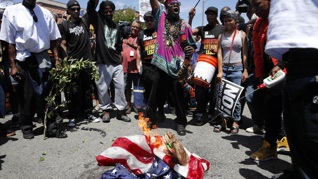 Maxine Waters Flag Burned 