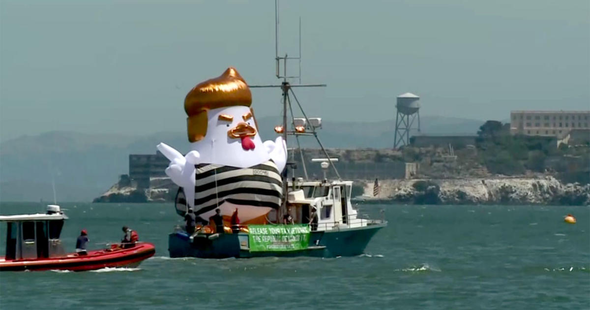 Trump Chicken Sails Along Sf Waterfront Cbs San Francisco