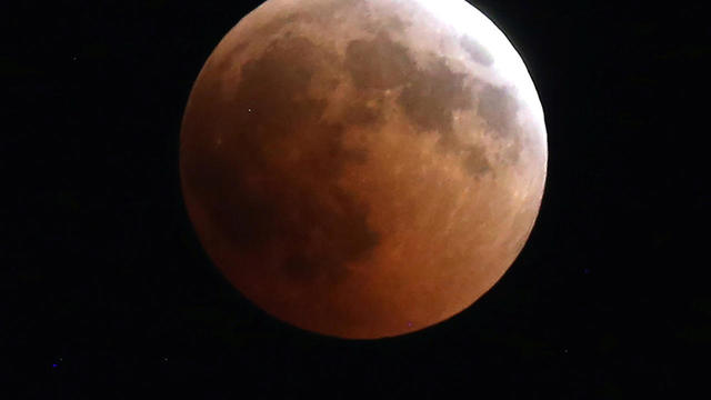 "Super Blue Blood Moon" is seen during a lunar eclipse over Shanghai 