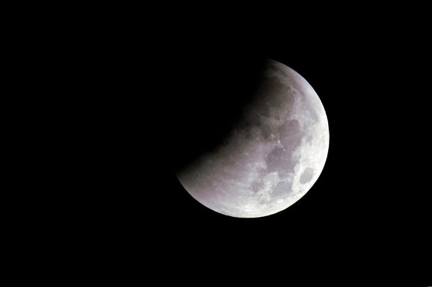"Super Blue Blood Moon" is seen during a lunar eclipse over Shanghai 
