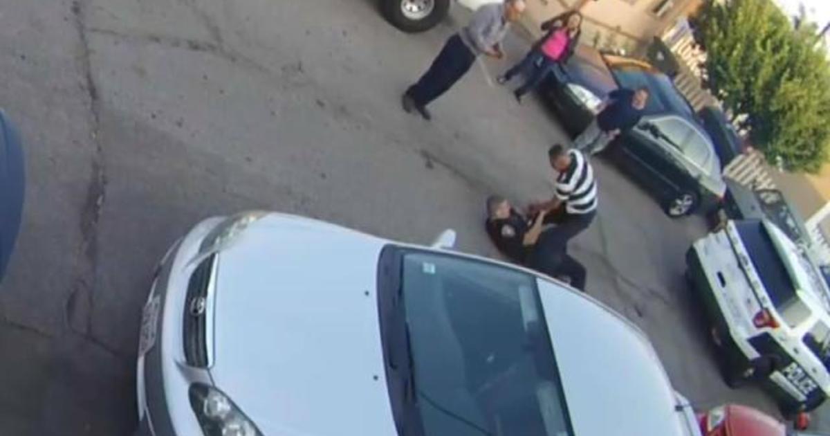 Video Shows Cop Suspect In Brawl Before Shooting Cbs News