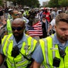 Police surround demonstrators participating at a white nationalist-led rally in Washington 