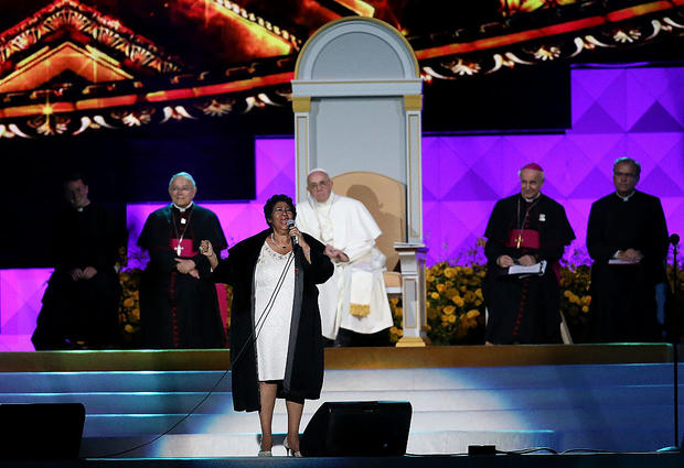 Pope Francis Visits The Festival Of Families On Philadelphia's Benjamin Franklin Parkway 