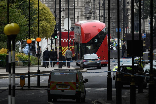 Pedestrians Injured As Car Crashes Into Security Barriers At Westminster 