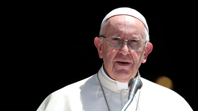 FILE PHOTO: Pope Francis delivers a speech after a meeting with Patriarchs of the churches of the Middle East at the St. Nicholas Basilica in Bari 