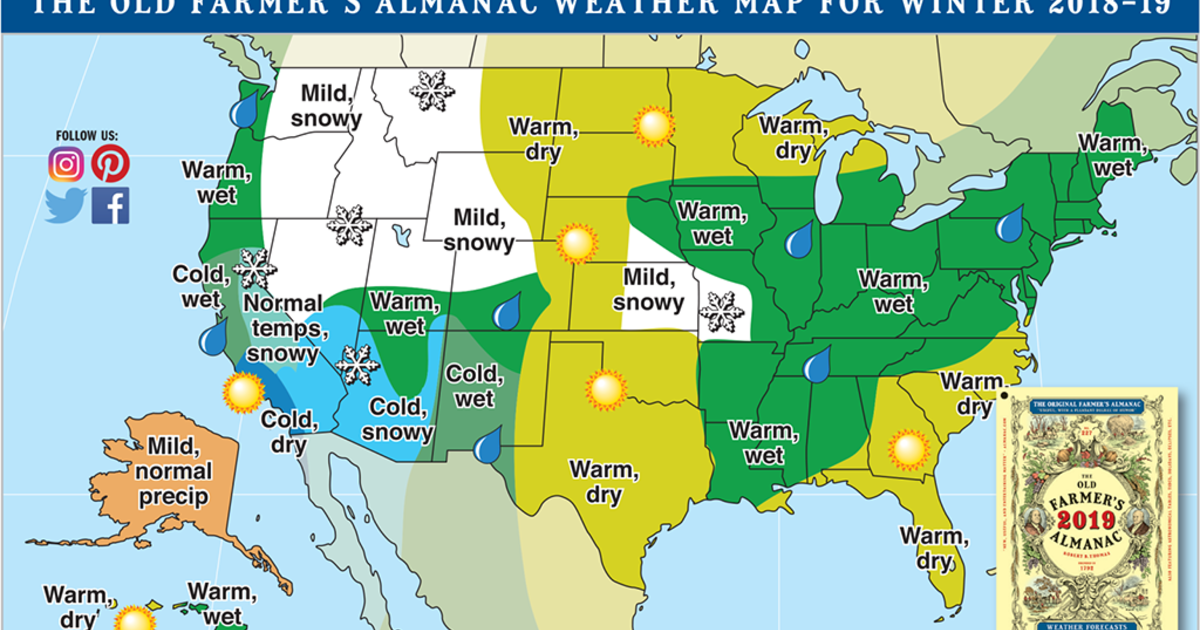 Old Farmer's Almanac Warm And Wet Winter Predicted For Western