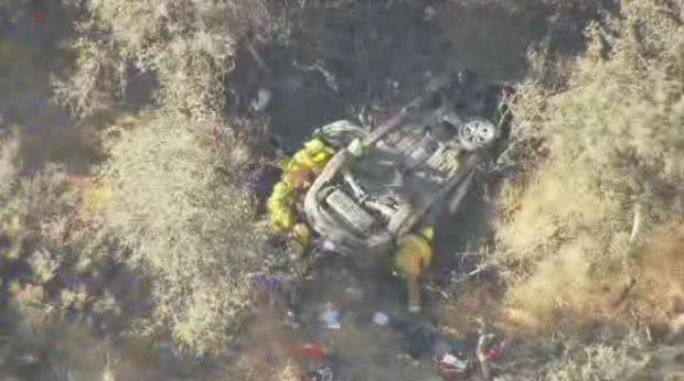 3 Trapped After Car Plunges Off Road In Angeles National Forest 