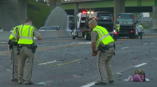 One Killed, 9 Hurt In Violent Chain-Reaction Wreck On 5 Freeway In Irvine 