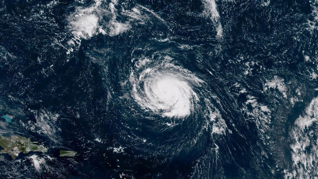 Hurricane Florence seen over the Atlantic Ocean