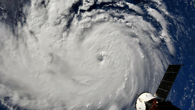 NASA handout photo of Hurricane Florence churning in the Atlantic Ocean towards the east coast of the United States 