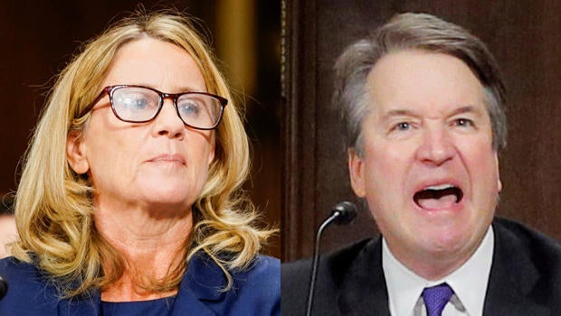 Christine Blasey Ford, with lawyers Debra S. Katz, left, and Michael R. Bromwich, answers questions at a Senate Judiciary Committee hearing on Thursday, September 27, 2018 on Capitol Hill 