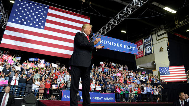 President Trump hosts a Make America Great Again rally in Wheeling, West Virgina 