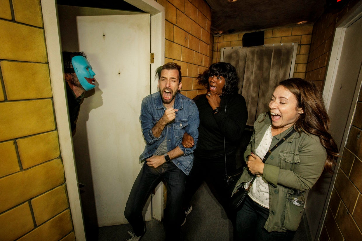 Terrified reactions at haunted houses