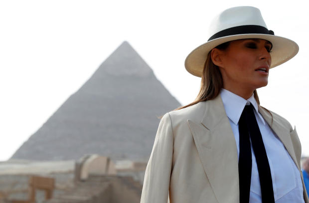 U.S. first lady Melania Trump visits the Pyramids in Cairo 