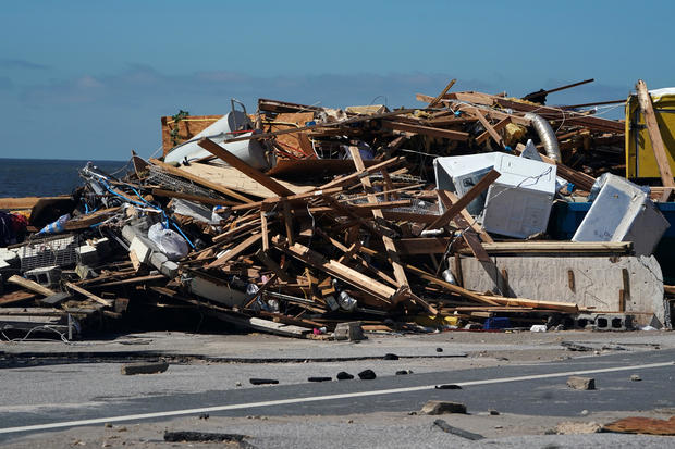 A bar that has been demolished is pictured following Hurricane Michael in Mexico Beach 