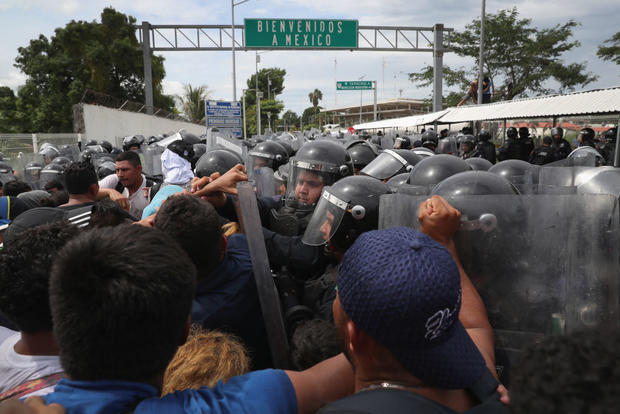 Migrant Caravan Crosses Into Mexico From Guatemala 