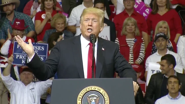 President Donald Trump at Houston rally 