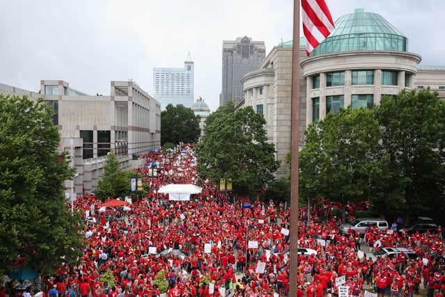US-EDUCATION-TEACHERS-WALK OUT-NORTH CAROLINA 