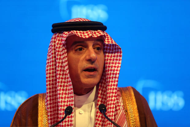 Saudi Arabia's Foreign Minister Adel bin Ahmed Al-Jubeir speaks during the second day of the 14th Manama dialogue, Security Summit in Manama 