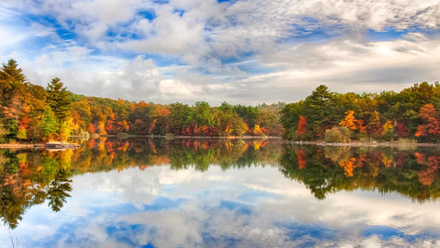 New England fall colors reflected 