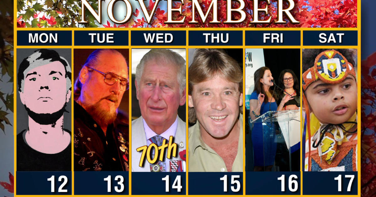 Calendar: Week of November 12 CBS News