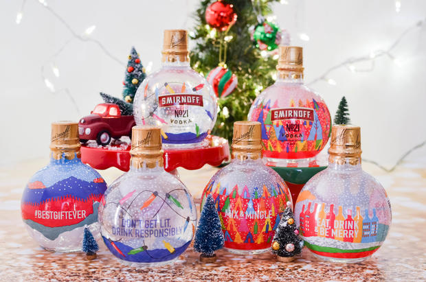 Smirnoff  holiday ornaments 