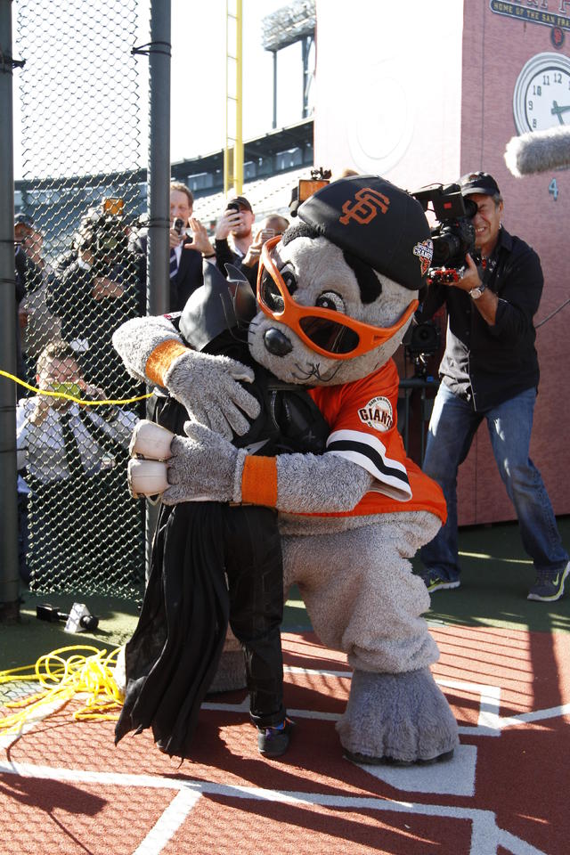 San Francisco, CA: San Francisco Giants' mascot Lou Seal cheers