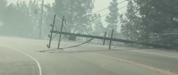 Downed power line Woolsey Fire 