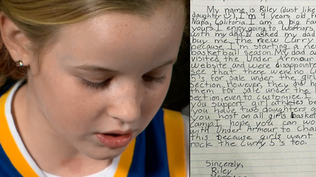 Steph Curry shoes 9 year old Riley Morrison asks why they re only