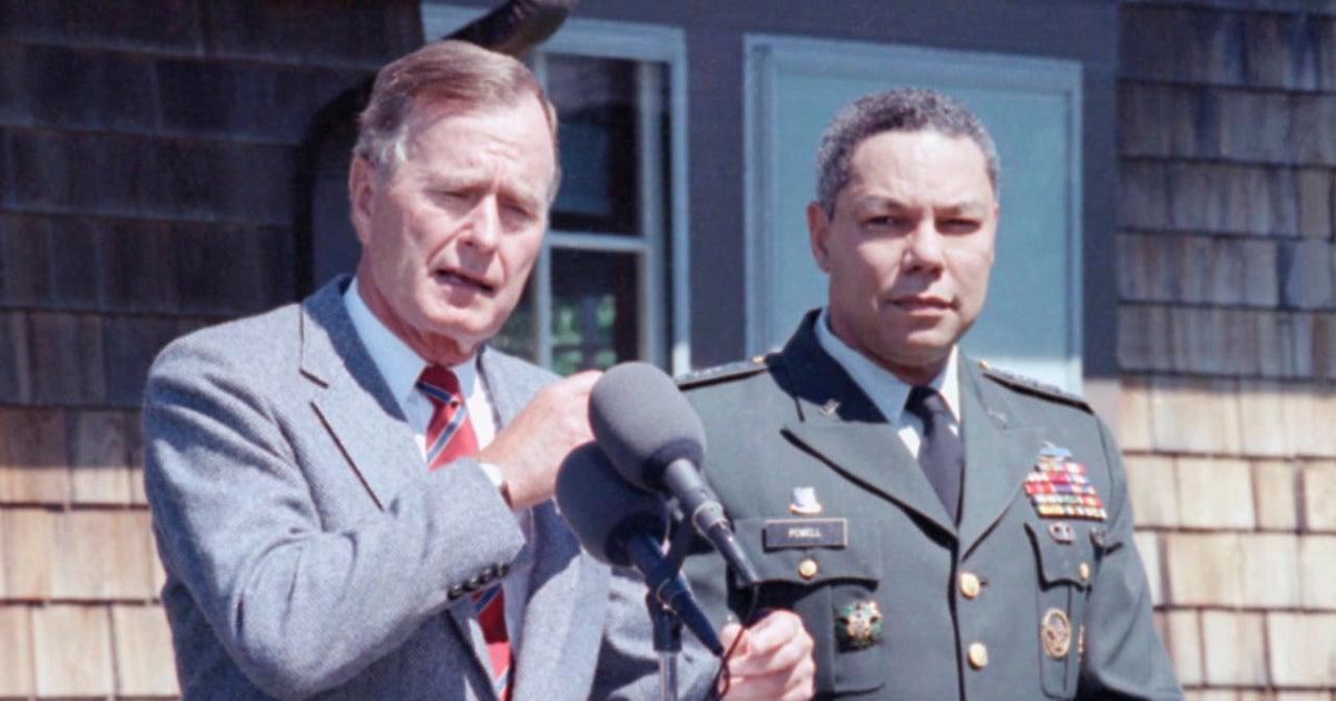 Colin Powell President H.W. Bush was "a man with vision" CBS News