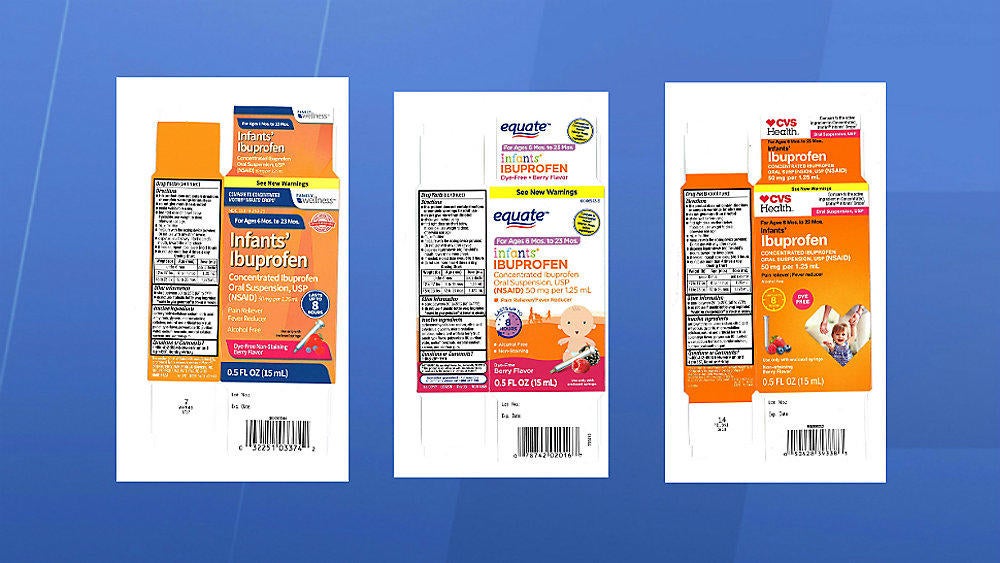 Infant ibuprofen recall Private label Infant ibuprofen recalled from