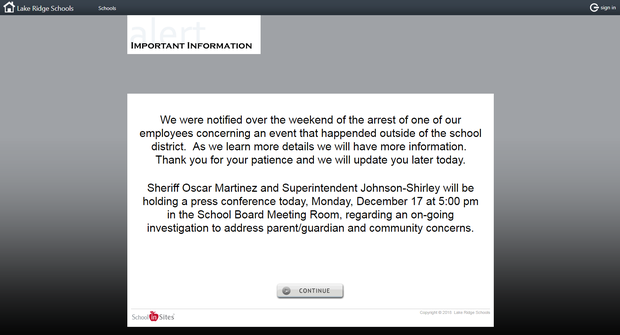 Lake Ridge Notification 