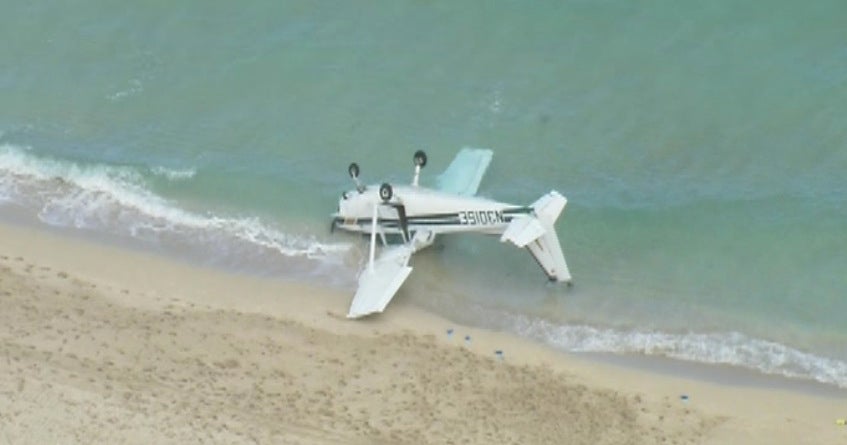 Small Plane Crashes In Haulover Beach - CBS Miami