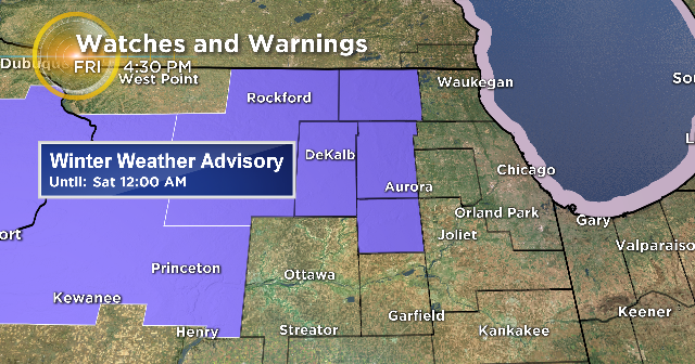 Winter Weather Advisory Issued Until Midnight For Areas West Of Chicago ...