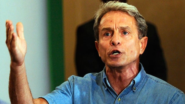 Ed Buck interrupts California Republican Party gubernatorial candidate Meg Whitman's campaign event on Sept. 22, 2010, in Los Angeles, California. 
