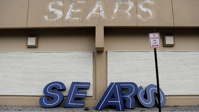 FILE PHOTO: A dismantled sign sits leaning outside a Sears department store in Nanuet 