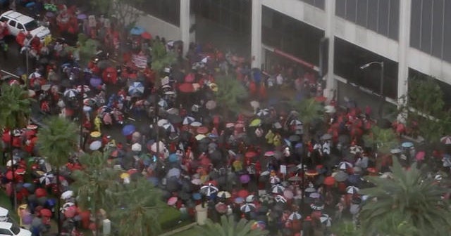 Thousands of Los Angeles teachers strike to protest budget cuts - CBS News