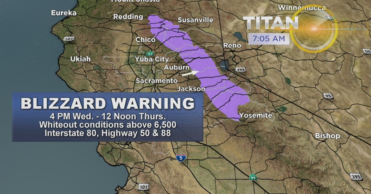 Blizzard Warning For Sierra Going Into Effect Wednesday Afternoon - CBS ...