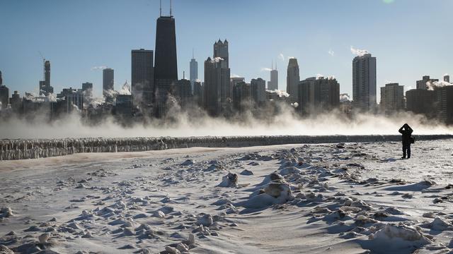 Polar Vortex Brings Extreme Cold Temperatures To Chicago 