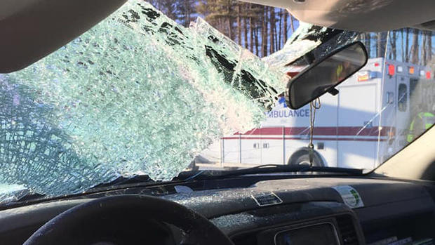 Ice hits windshield William Taylor 