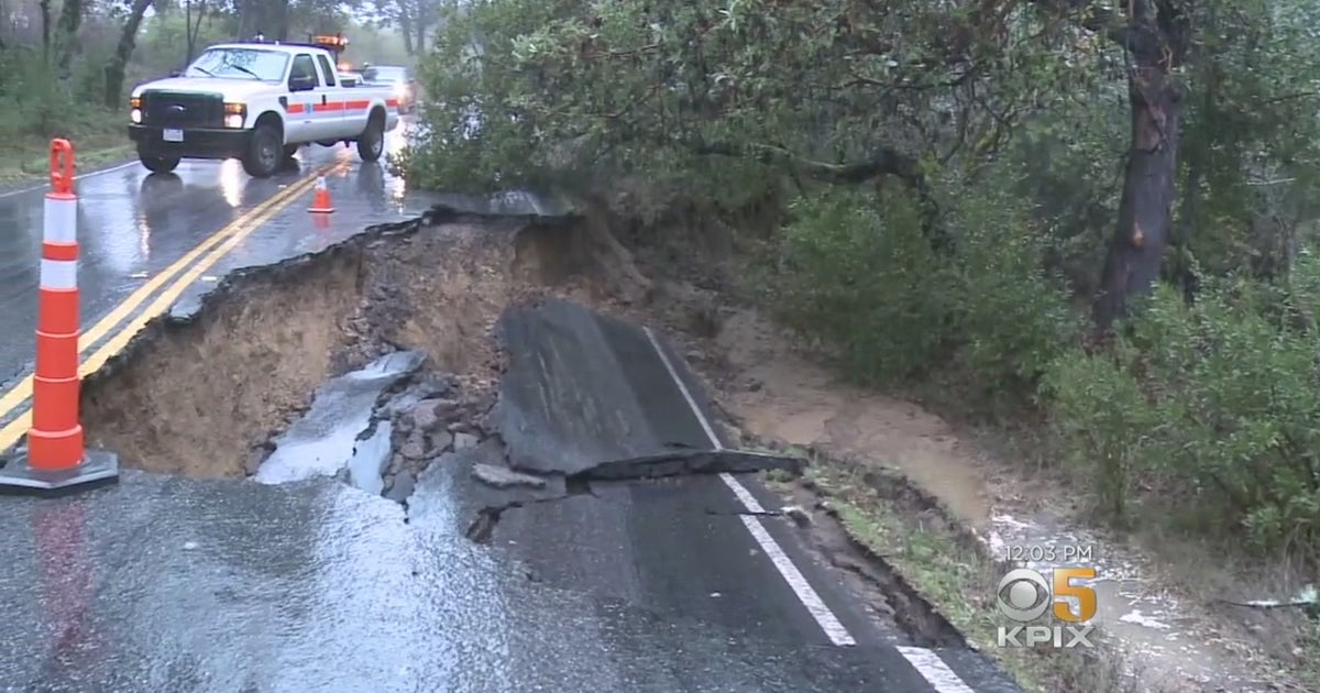 Mudslide Crumbles Section Of Peninsula Highway 35/Skyline Blvd. CBS