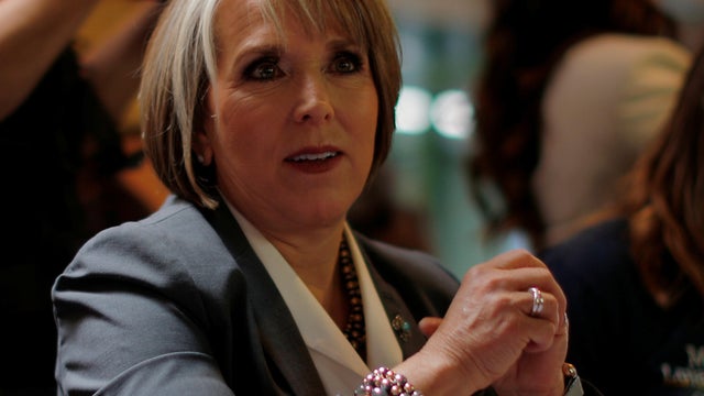 Democratic candidate for governor Michelle Lujan Grisham sits down for a meal at Barelas Coffee House on midterm elections day in Albuquerque 